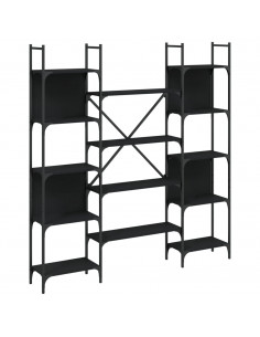 Libreria Nera 155,5x24x166,5 cm in Legno Multistrato 2