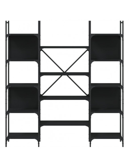 Libreria Nera 155,5x24x166,5 cm in Legno Multistrato