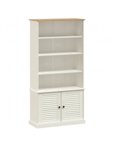 Libreria VIGO 85x35x170 cm in Legno Massello di Pino Bianco