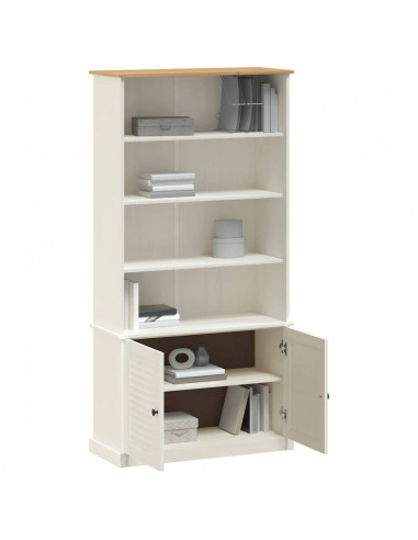 Libreria VIGO 85x35x170 cm in Legno Massello di Pino Bianco