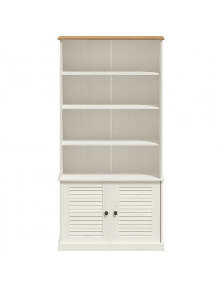 Libreria VIGO 85x35x170 cm in Legno Massello di Pino Bianco
