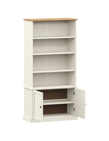 Libreria VIGO 85x35x170 cm in Legno Massello di Pino Bianco