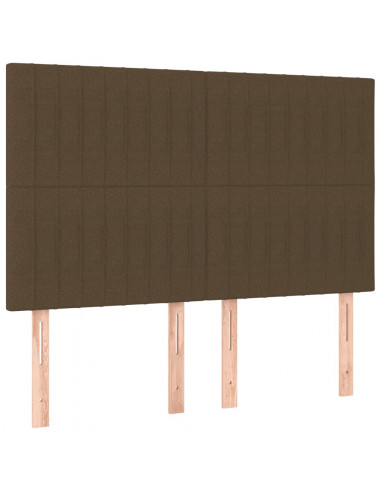 Giroletto a Molle con Materasso Marrone Scuro 140x190cm Tessuto