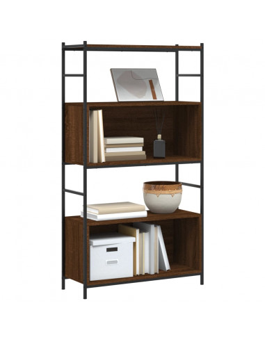 Libreria Rovere Marrone 80x30x145,5cm Legno Multistrato e Ferro