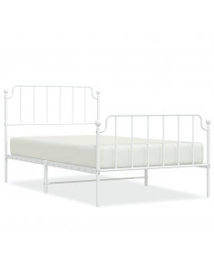 Giroletto con Testiera e Pediera Metallo Bianco 107x203 cm 2