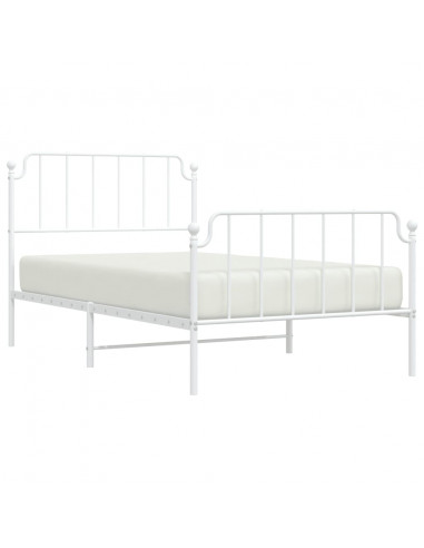 Giroletto con Testiera e Pediera Metallo Bianco 107x203 cm