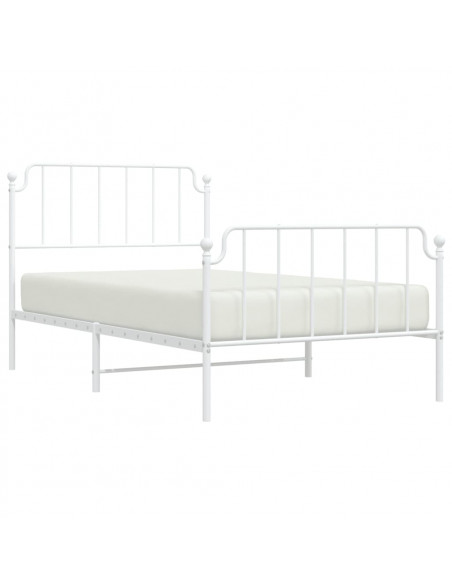Giroletto con Testiera e Pediera Metallo Bianco 107x203 cm