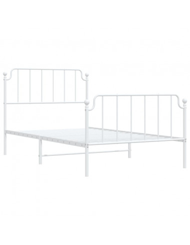 Giroletto con Testiera e Pediera Metallo Bianco 107x203 cm