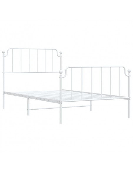Giroletto con Testiera e Pediera Metallo Bianco 107x203 cm