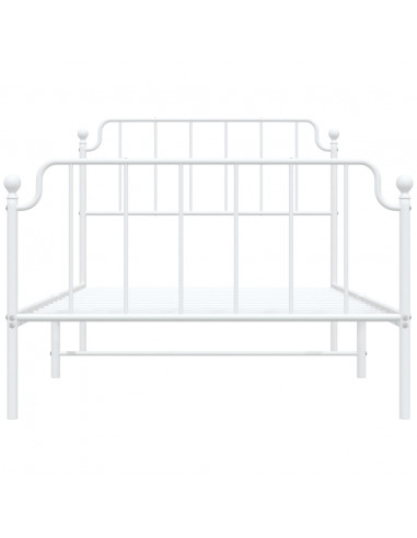 Giroletto con Testiera e Pediera Metallo Bianco 107x203 cm