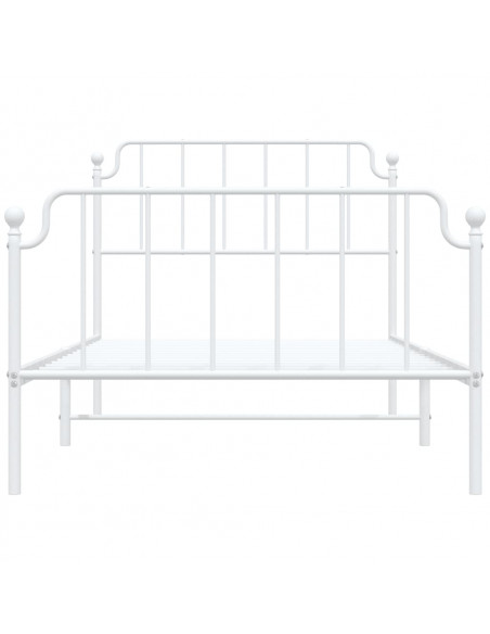 Giroletto con Testiera e Pediera Metallo Bianco 107x203 cm