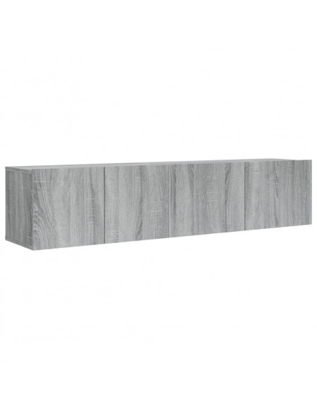 Set Mobili Porta TV 2 pz Grigio Sonoma in Legno Multistrato