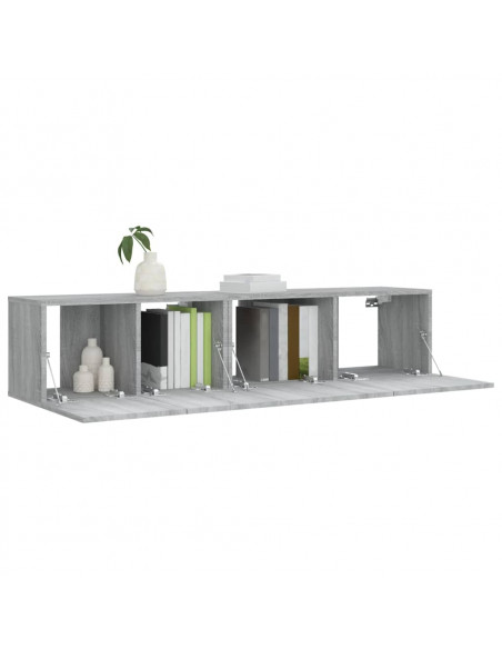 Set Mobili Porta TV 2 pz Grigio Sonoma in Legno Multistrato
