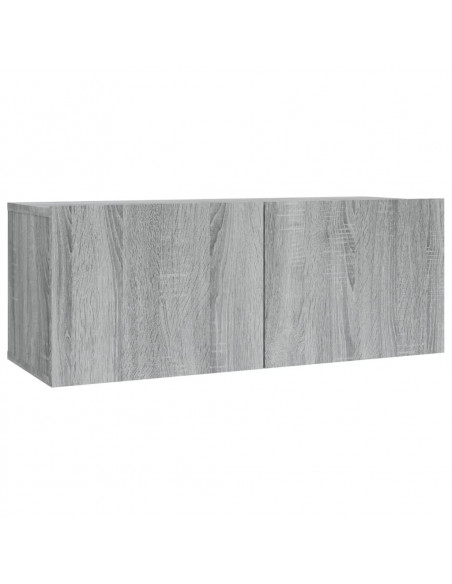Set Mobili Porta TV 2 pz Grigio Sonoma in Legno Multistrato