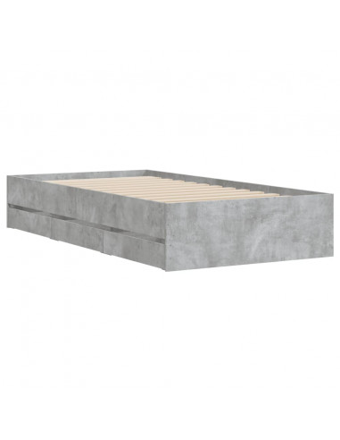 Giroletto Cassetti Grigio Cemento 90x190 cm Legno Multistrato