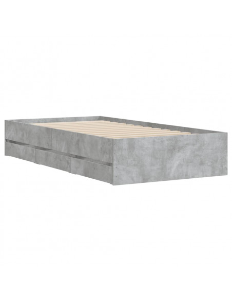 Giroletto Cassetti Grigio Cemento 90x190 cm Legno Multistrato
