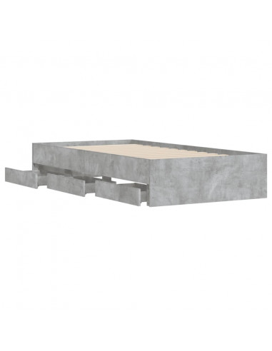 Giroletto Cassetti Grigio Cemento 90x190 cm Legno Multistrato