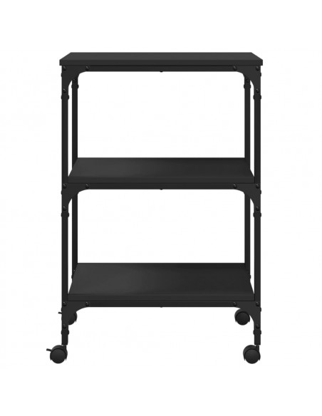 Supporto per Stampante 3 Livelli Nero 50x41x75 cm Multistrato