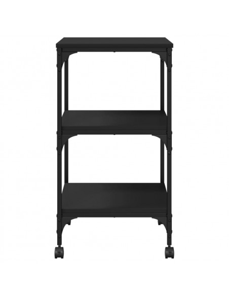 Supporto per Stampante 3 Livelli Nero 50x41x75 cm Multistrato