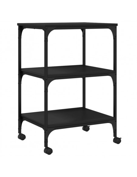 Supporto per Stampante 3 Livelli Nero 50x41x75 cm Multistrato