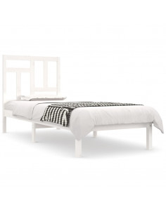 Giroletto Bianco in Legno Massello di Pino 90x190 cm Single 2