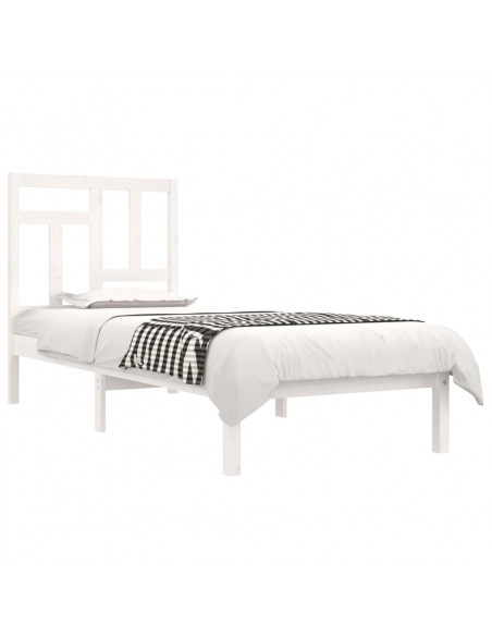 Giroletto Bianco in Legno Massello di Pino 90x190 cm Single