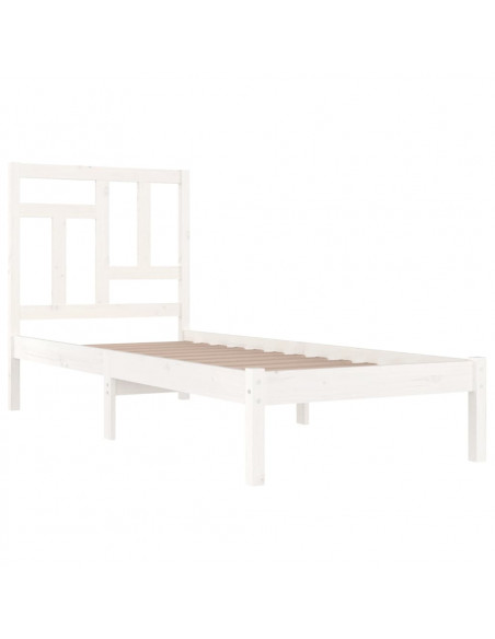 Giroletto Bianco in Legno Massello di Pino 90x190 cm Single