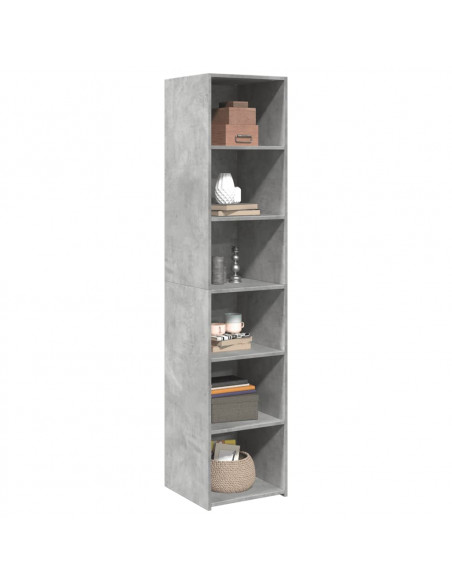 Credenza Grigio Cemento 40x41x185cm in Legno Multistrato