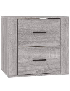 Comodino a Muro Grigio Sonoma 50x36x47 cm 2