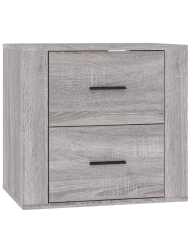 Comodino a Muro Grigio Sonoma 50x36x47 cm