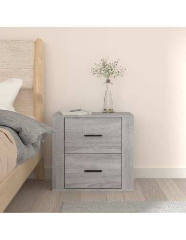 Comodino a Muro Grigio Sonoma 50x36x47 cm