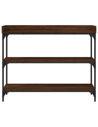 Tavolino Consolle con Ripiani Rovere Marrone 100x30x80 cm