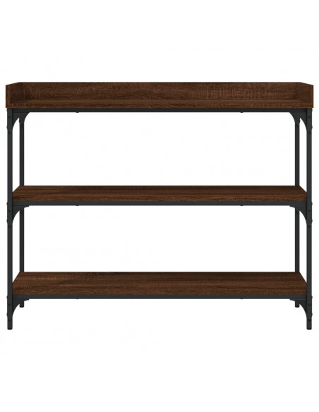 Tavolino Consolle con Ripiani Rovere Marrone 100x30x80 cm