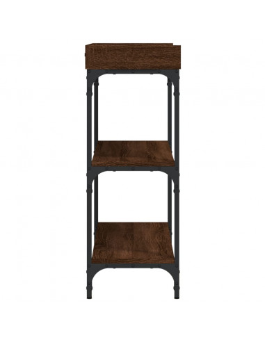 Tavolino Consolle con Ripiani Rovere Marrone 100x30x80 cm