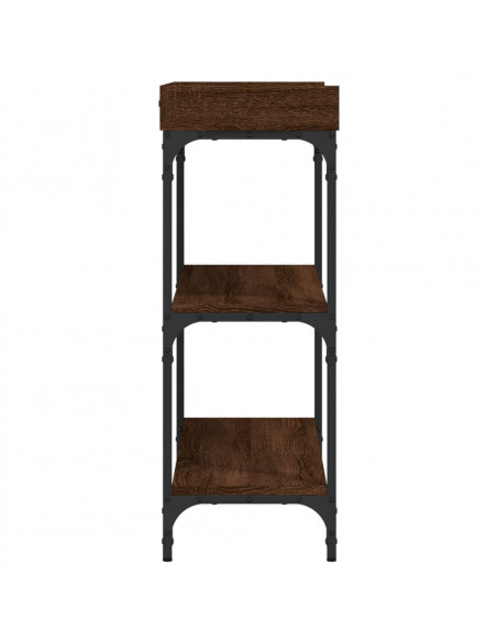 Tavolino Consolle con Ripiani Rovere Marrone 100x30x80 cm