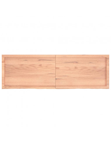 Piano Bagno Marrone 160x50x(2-6) cm Legno Massello Trattato