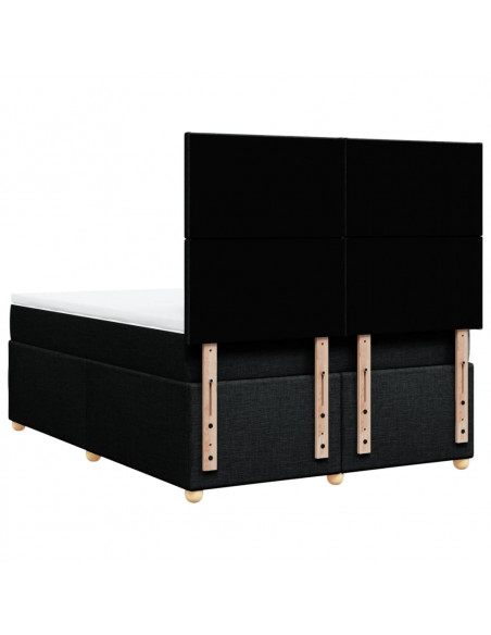 Giroletto a Molle con Materasso Nero 140x190 cm in Tessuto