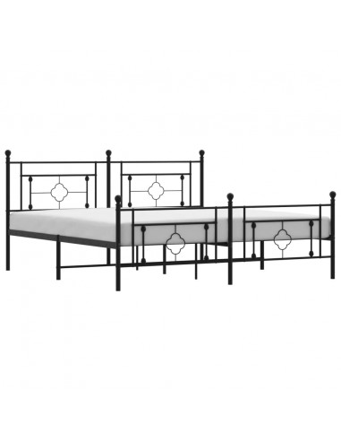 Giroletto con Testiera e Pediera Metallo Nero 183x213 cm