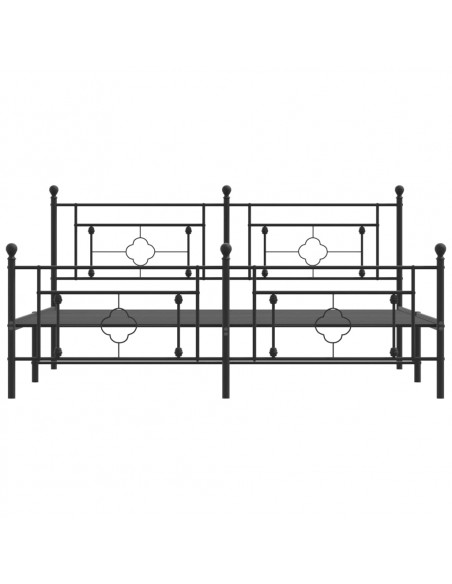 Giroletto con Testiera e Pediera Metallo Nero 183x213 cm