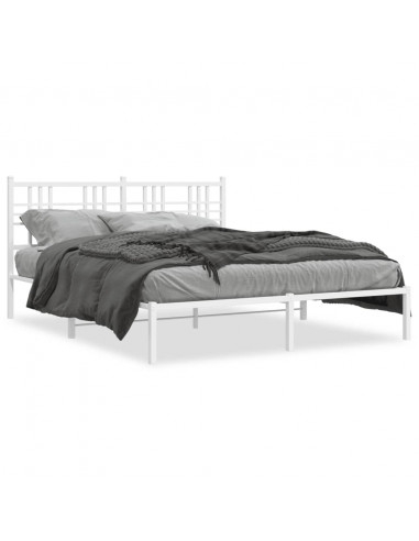 Giroletto con Testiera Metallo Bianco 160x200 cm