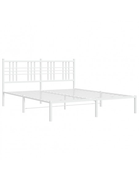 Giroletto con Testiera Metallo Bianco 160x200 cm