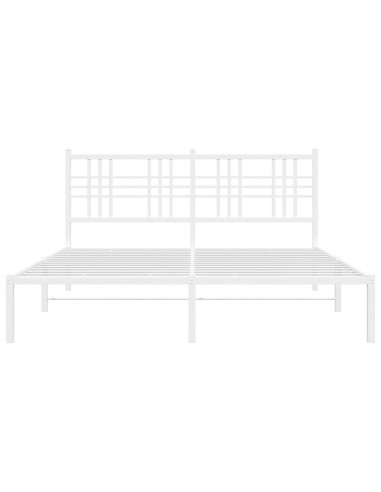 Giroletto con Testiera Metallo Bianco 160x200 cm