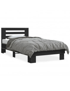 Giroletto Nero 75x190 cm in Legno Multistrato e Metallo 2