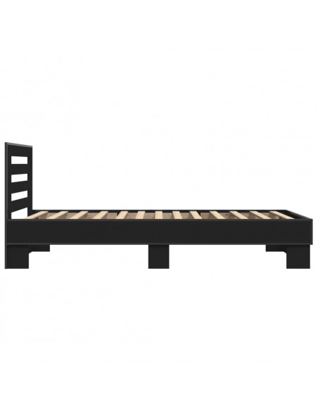 Giroletto Nero 75x190 cm in Legno Multistrato e Metallo