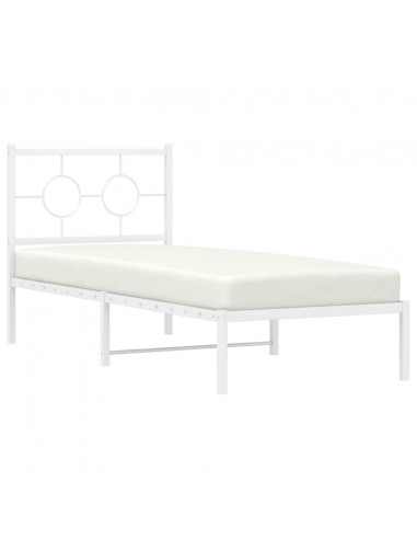 Giroletto con Testiera Metallo Bianco 80x200 cm