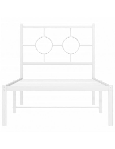 Giroletto con Testiera Metallo Bianco 80x200 cm