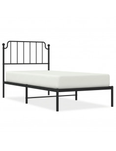 Giroletto con Testiera in Metallo Nero 90x190 cm 2