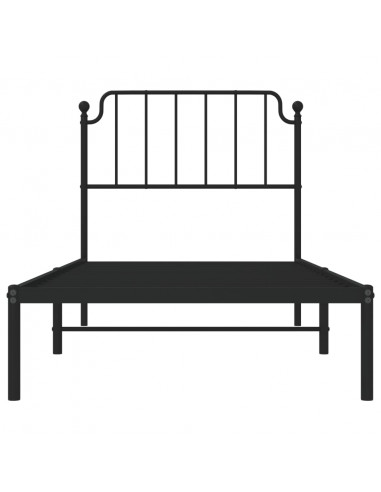 Giroletto con Testiera in Metallo Nero 90x190 cm