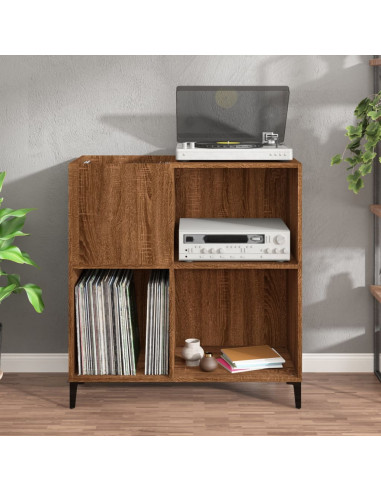 Mobile Porta Dischi Rovere Marrone 84,5x38x89 Legno Multistrato