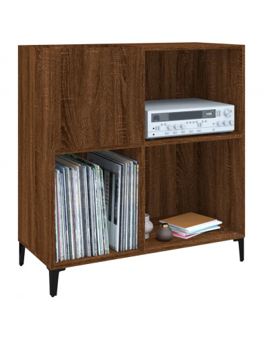 Mobile Porta Dischi Rovere Marrone 84,5x38x89 Legno Multistrato